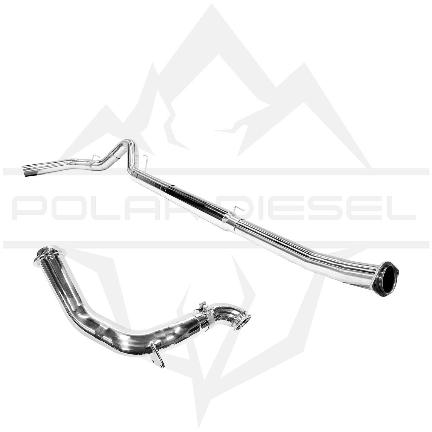 2023-2026 Ford Powerstroke 6.7L - Polar - 304SS 5” Polished Downpipe Back Exhaust & Downpipe Package